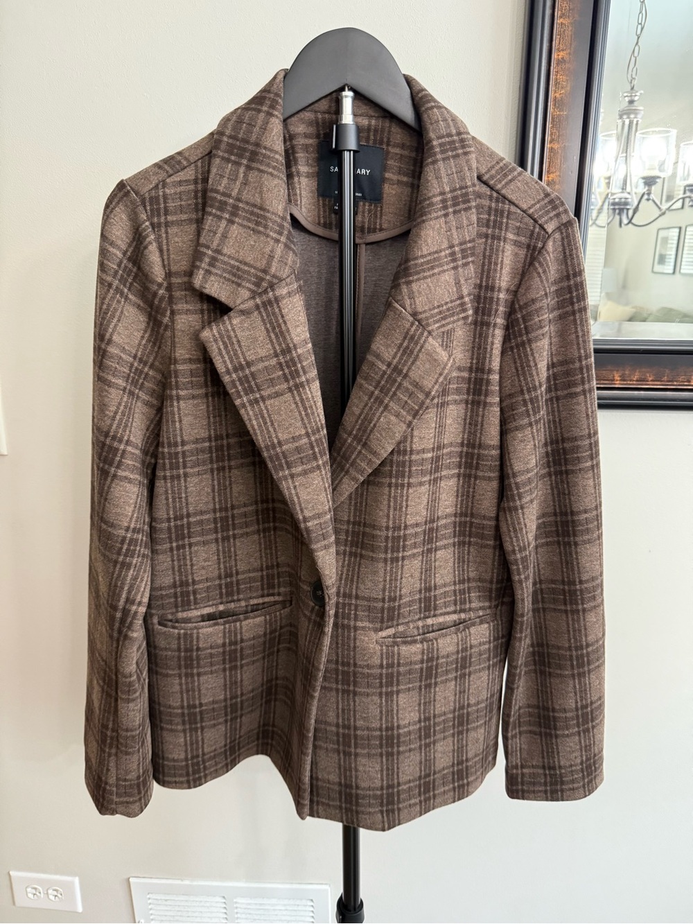 Sanctuary Brown Plaid Blazer Jacket